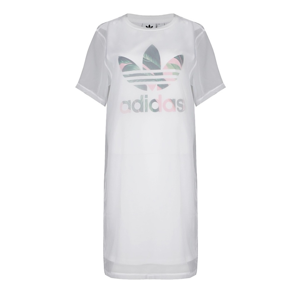 adidas x FARM Rio Short Sleeve Tropical Logo Tee Dress